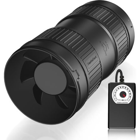 Ventilateur Extracteur d'air 100mm 6W 221m³/h Extracteur d'air de Ventilation avec Contrôleur de Vitesse Variable Extracteur d'humidité pour Salle de Bain, Garages, Tente de Culture (1/5)