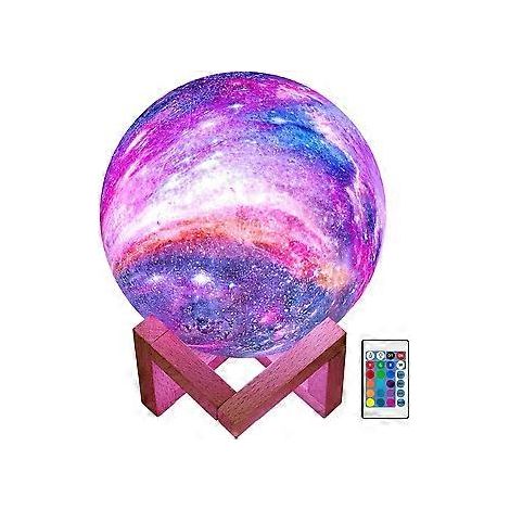 Lampe de lune LED 3D Galaxie avec télécommande et commande tactile, veilleuse lune, cadeau pour filles, garçons, enfants, femmes, anniversaire (12 cm)