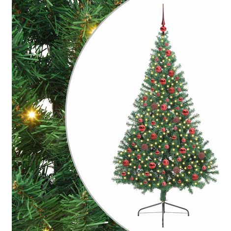 Sapin de Noël,Arbre de Noël artificiel pré-éclairé Vert 180 cm PVC CFW55195 (1/5)
