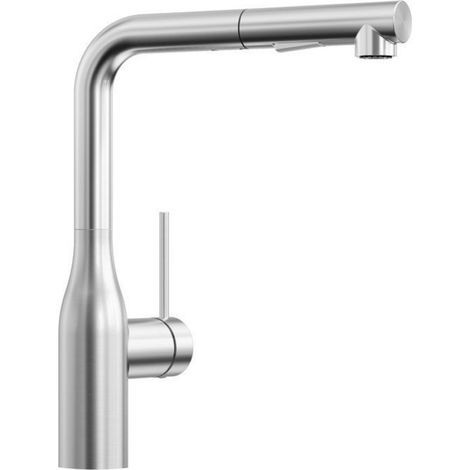 Robinet de Cuisine - - Douchette Extractible 40CM - Inox Brossé - 2 Modes Jets - 360° Rotatif (1/5)