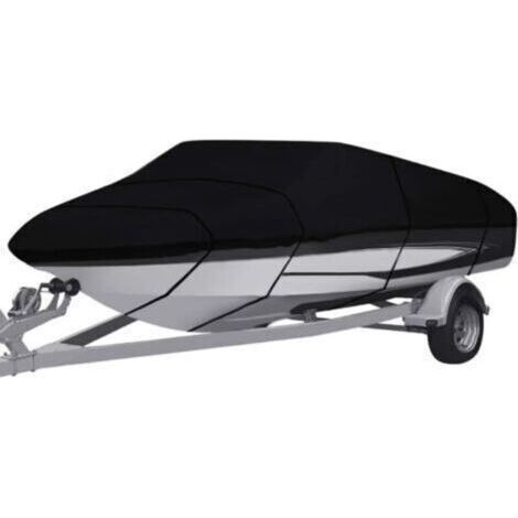Housse de bateau imperméable, tissu Oxford 210D, housse de bateau de pêche robuste, résistante à la pluie et au soleil, adaptée aux yachts, bateaux de pêche, trimarans (14-16 pieds V) (1/4)