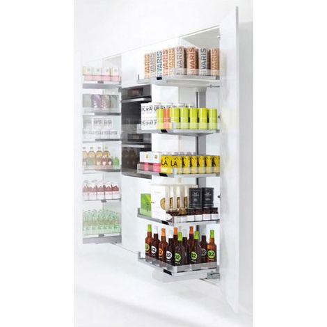 Colonne de cuisine coulissante blanc – Pour caisson 600 mm – Charge 130 kg – Amortisseur intégré SOFTSTOPPPRO – Glissière sortie totale – Kesseböhmer (1/5)