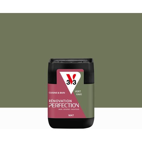 V33 Peinture meuble, V33 Rénovation cuisine et bain, 0.075l, vert kaki mat
