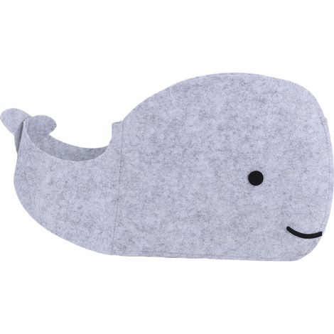 Cesta de Almacenaje Plegable de Fieltro, Diseño Ballena Gris, Organizador Suave para Juguetes y Ropa – Ideal para Habitación Infantil (1/5)