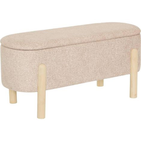 Banc Coffre de Rangement "Muka" 86cm Beige (1/5)
