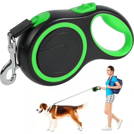 Laisse Chien Rétractable, 8 M Laisse Chien Enrouleur Nylon, 360 ° sans Enchevêtrement, Système de Guidage Perfectionné, Laisse Rétractable pour Chiens Jusqu'à 50kg pour Formation Marche (1/5)