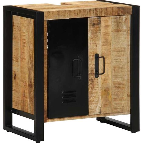 Cabinet de Salle de Bain Marron Bois de manguier massif CFW661449 (1/5)