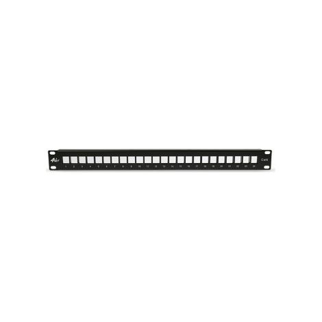 Pannello Permutazione 24 Porte Vuoto NERO 19" (utilizzabile per cablaggio UTP)