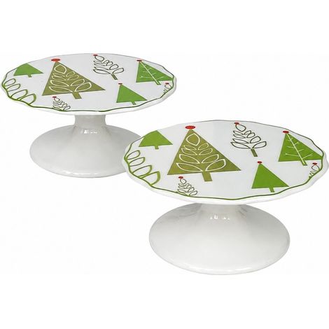 Plateau en céramique, petit sapin de Noël vert, assiette de service festive (1/5)