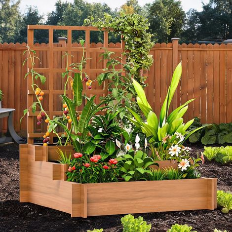 Porte-plantes coloris marron en tannenholz 95 x 95 x 110 cm (1/5)
