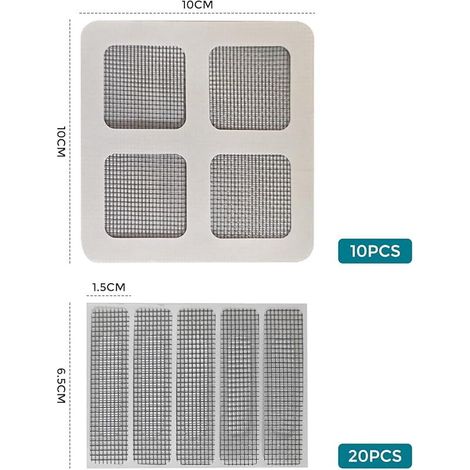 110Pcs Réparation De Fenêtres Ruban Auto-Adhésif Pour Anti Insectes Moustiq,Réparer les Toile Moustiquaires Ruban à Mailles en Tissu De Réparation Fibre De Verre Patch étanche Pour Fenêtre De De écran (1/4)