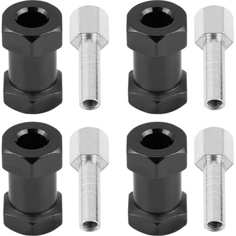 4 pièces adaptateur métallique 12mm pour essieu RC D90 AX10 CC01 SCX10 F350, couleur noire 20mm, compatible crawler (1/5)