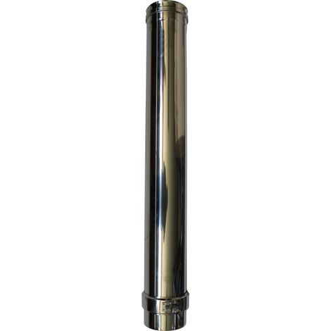 Longueur droite 1000 mm simple paroi inox - Ø 130
