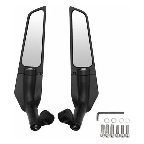 pezzi Specchietto retrovisore universale girevole per ala del vento modificata per moto Specchietti laterali regolabili girevoli a 90 ° - Nero (1/5)