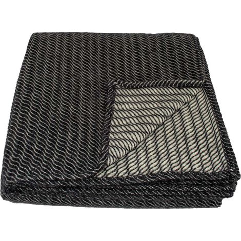 Plaid ou couvre-lit 100% laine Gris anthracite 180x240 cm