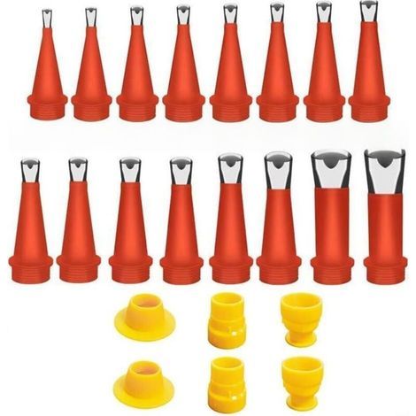 Kit de finition de calfeutrage professionnel avec applicateur de buse en acier inoxydable et outil d'étanchéité en silicone pour joint de cuisine et salle de bain (1/5)