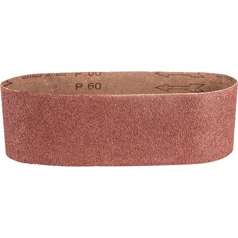 Banda de lija Graphite K60 - 75x533 mm (3 uds.) - para madera, metal y plástico