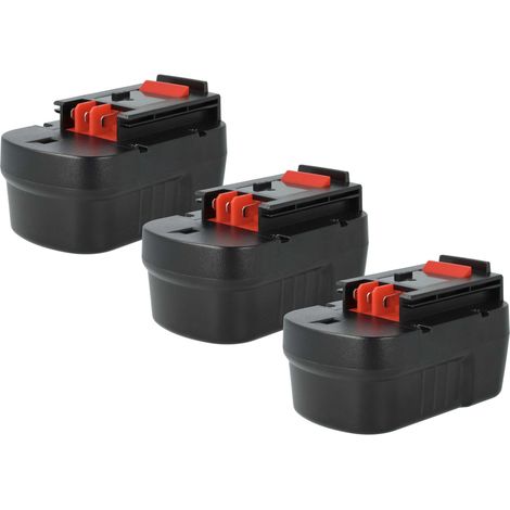 vhbw 3x Akku kompatibel mit Black & Decker SX4000, SX5500, RD1441K, R143F2 Radio, RD1440K, NM14, PS142K Werkzeug (3000 mAh, NiMH, 14,4 V)