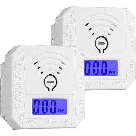 Détecteur de monoxyde de carbone, détecteur d'alarme de moniteur de gaz CO, capteur de CO avec affichage numérique LED pour la maison, le dépôt, alimenté par batterie (1/5)