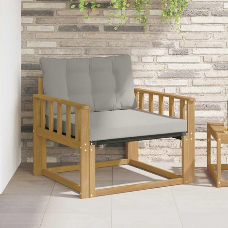 Teenpull – Outdoor-Sofagarnitur Massives Akazienholz und Textilene Weiß (1/5)