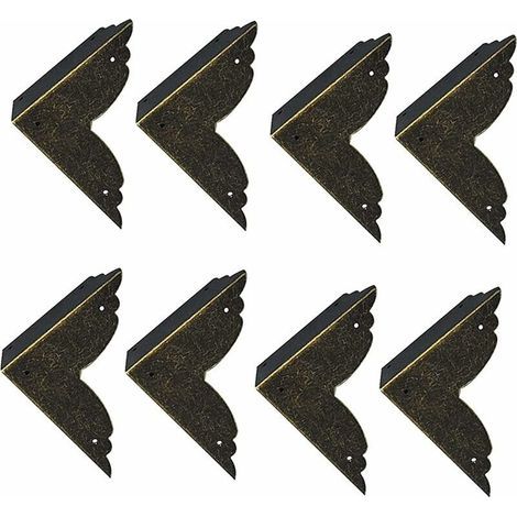 Stück dekorative Vintage-Eckenschützer aus Eisen, Metalleckenschutz für Möbel, Eckenschützer aus Bronze für Möbel und Holzkisten, Schmuckkästchen, Bronze 707020 mm, V (1/5)