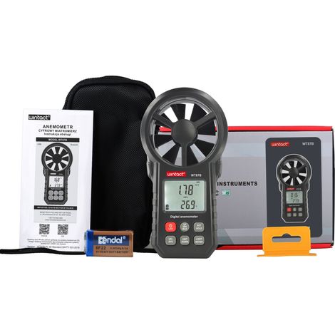 ANEMOMETRO ANEMOMETRO MISURATORE DEL VENTO MISURAZIONE DELLA VELOCITÀ DELL'ARIA TEMPERATURA APP (1/5)