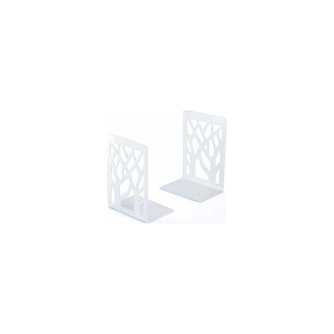 Serre-livres, serre-livres, serre-livres d'étagère, serre-livres lourds, supports d'étagère, décoration intérieure, serre-livres en métal blanc (1 paire), serre-livres (1/5)