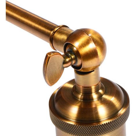 Support de lampe mural vintage industriel E27 pour décor de maison, salon, chambre - Support mural à tête unique en fer plaqué (1/5)