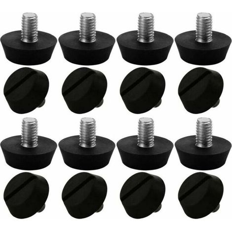 16 patins de nivellement réglables pour pieds de meubles, pieds de table, pieds de chaise, protections de sol réglables M6 x 10 x 20 mm