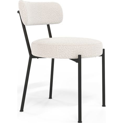 Dining Chair - Upholstered in Bouclé Fabric - Raga White (1/5)