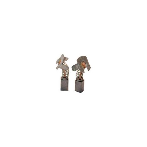 Set aus 2 anpassbaren Kohlen für Makita. Abmessungen: 4,9 x 5,3 x 8,5–9,5 mm.