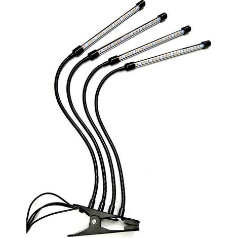 Lampe de croissance pour plantes d'intérieur, lampe LED à spectre complet à 4 bras avec minuterie, idéale pour les semis (1/5)