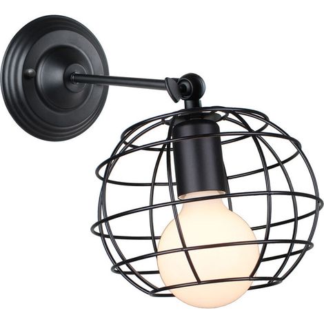 Applique mural vintage industrielle design forme cage lampe de plafond métal luminaire pour Salon Chambre Salle à manger (sans ampoule) BLOW (1/5)