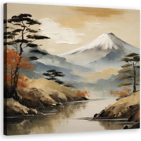 Tableau déco Paysage Rivière Nature Montagnes 60x60 (1/5)