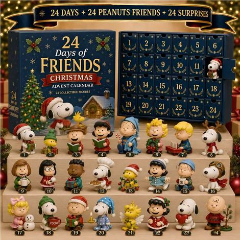 Calendrier de l'Avent Peanuts - Figurines Peanuts - Boîte surprise de Noël - 3D