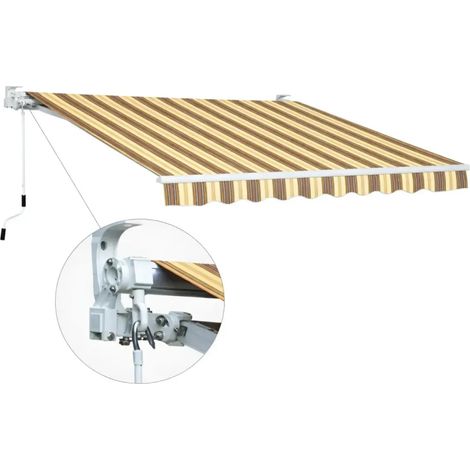 Tenda da Sole Avvolgibile a Barra Quadra 250x200 cm Beige Rigato (1/4)