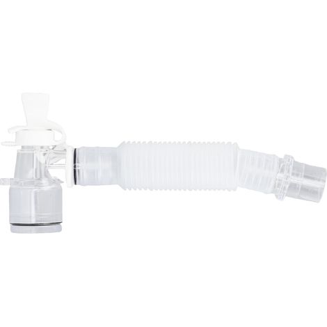 Embout buccal jetable T multifonction rétractable, accessoire pour circuit respiratoire d'anesthésie. (1/5)