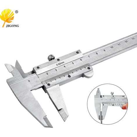 Pied à coulisse en acier au carbone 0-150 mm, pied à coulisse de précision en acier au carbone, outil de mesure 4 en 1 en métal et acier au carbone (1/5)