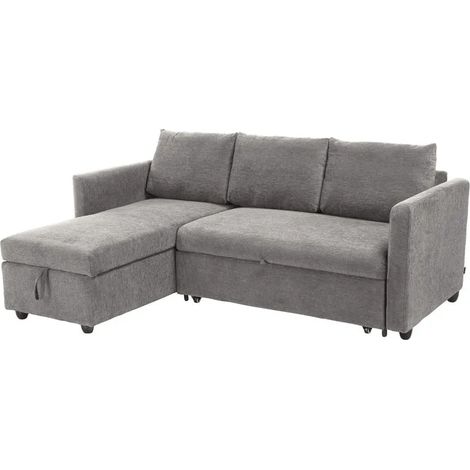Canapé d'angle réversible 3p convertible tissu gris – WILSON (1/5)