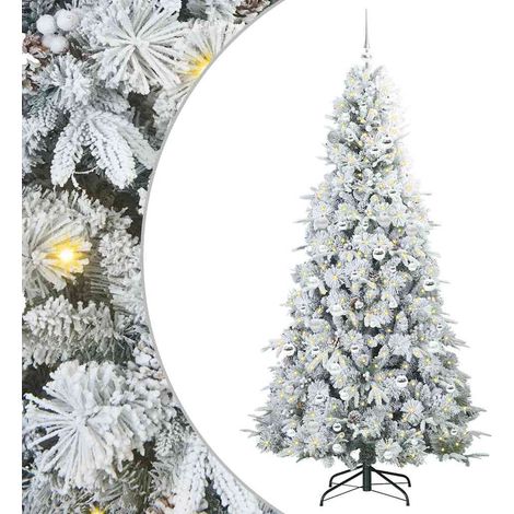 vidaXL Albero di Natale Artificiale con Rami Pieghevoli Bianco 210 cm (1/5)