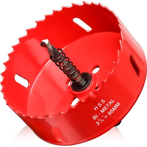 Couronne de forage de 95mm, Scie Cloche pour Bois, Foret Circulaire Bi-métal pour Placoplatre, Plastique, UPVC, Fibre de Verre (1/5)