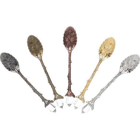 OUNONA Lot de 5 Cuillères à Glace en Alliage Zinc Bords Lisses (1/5)