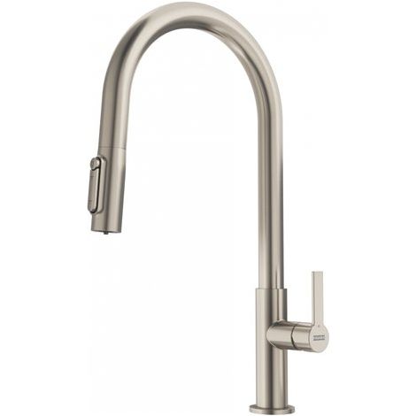 Franke MARIS SLIM. Tipo di beccuccio: Tirare verso il basso, Colore del prodotto: Acciaio, Materiale del rubinetto: Ottone. Altezza (max): 40,7 cm, Altezza sopra la superficie di fis... - 120.0736.604