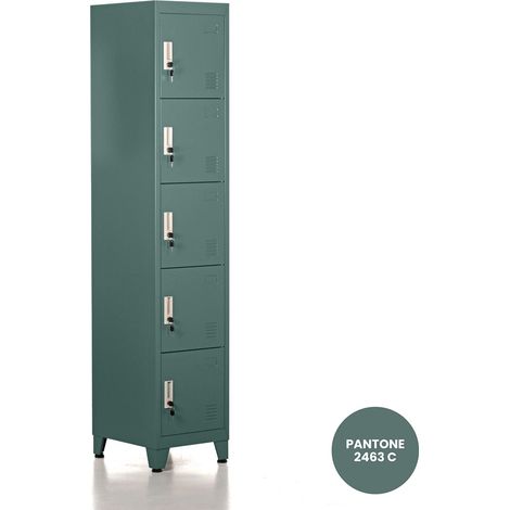 Armadietto in metallo 5 ante verde 180X38X45