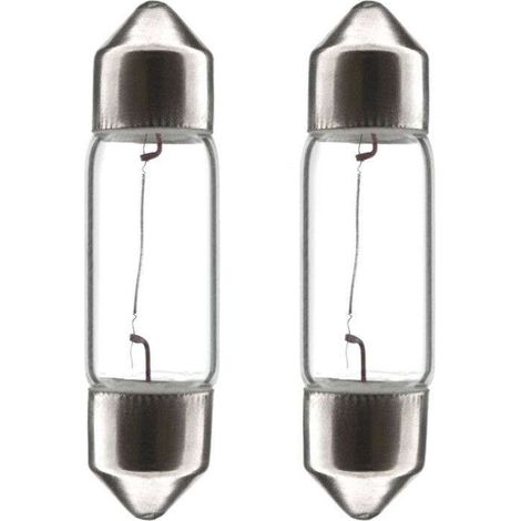 Cyclingcolors – Lot de 2 ampoules navette 12V 21W SV8.5 – Dimensions 15x44mm – Éclairage universel pour voiture et maison