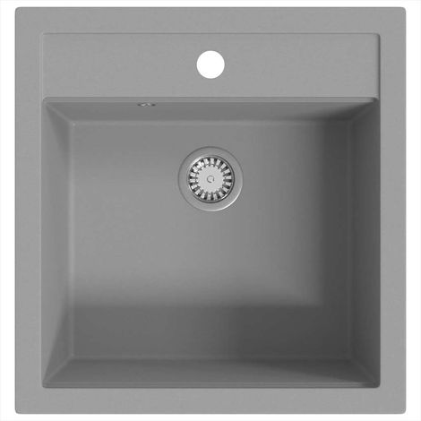 Maison Exclusive - Évier de cuisine en granit Bac unique Gris (1/5)