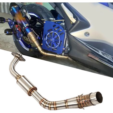 Tuyau d'échappement modifié en acier inoxydable pour moto, avec sections avant et centrale et résonateur, compatible avec YAMAHA NVX 155 125 AEROX 155 2016-2021. (1/5)