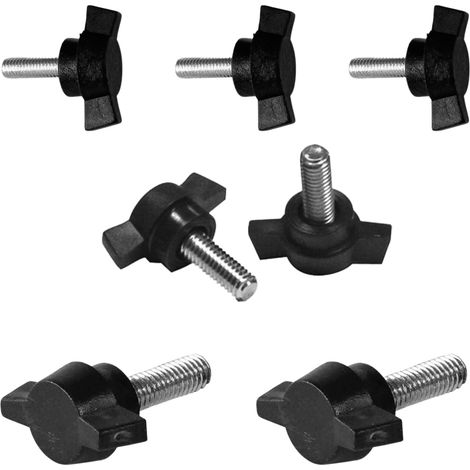 Volant à Main Papillon à 2 Ailettes avec Goupille Filetée en ABS Noir (M4- 10 Pièces) - EVOTRADE (1/2)