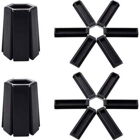 Lot de 4 dessous de plat pliables et antidérapants, isolants thermiques créatifs pour la cuisine et la salle à manger