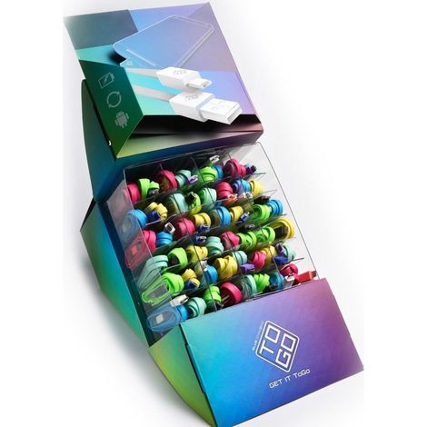 Bluediamond To Go Espositore 48 Cavi Flat USB A / Micro USB B Multicolor (1/5)